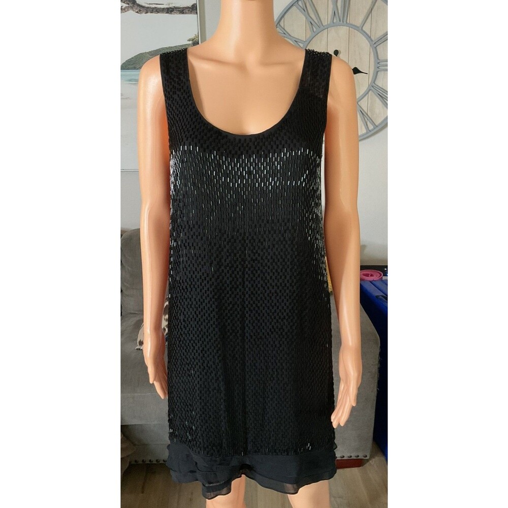 DVF Diane von Furstenberg Sequin Cutout Shift Dress size- S/2 Silk/spandex